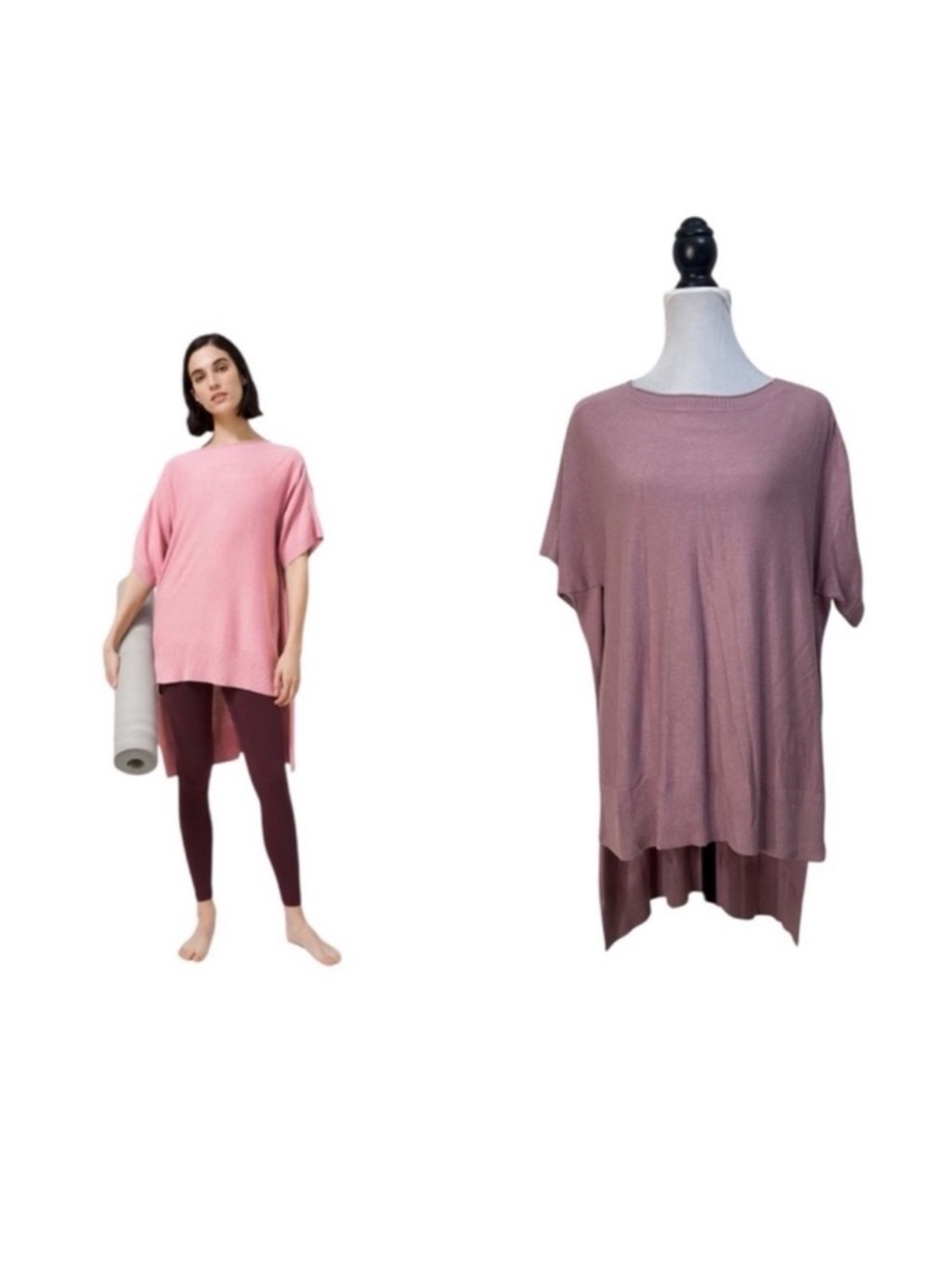 Lululemon Be At Ease Poncho cashlu knit mauve yoga sweater one size fits all